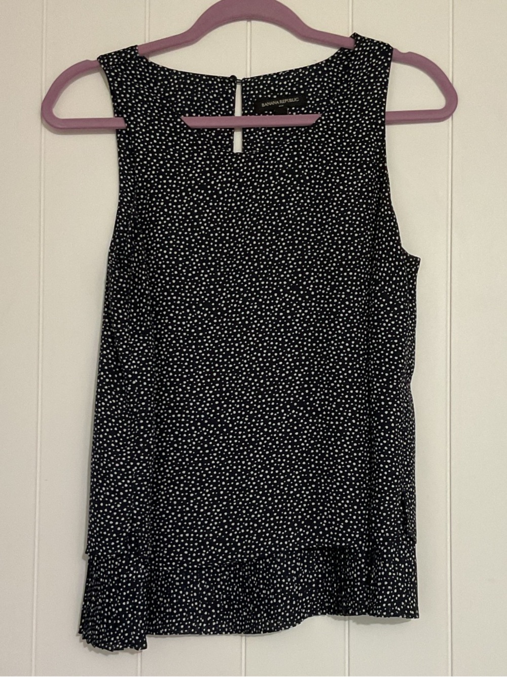 Banana Republic Black Polka Dot Sleeveless Tank